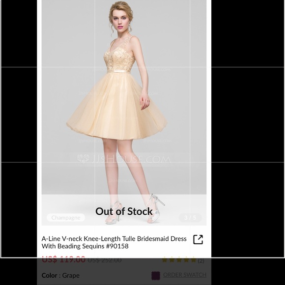 JJ’s House - A-line/V-neck/Tulle Bridesmaid dress - Picture 4 of 6